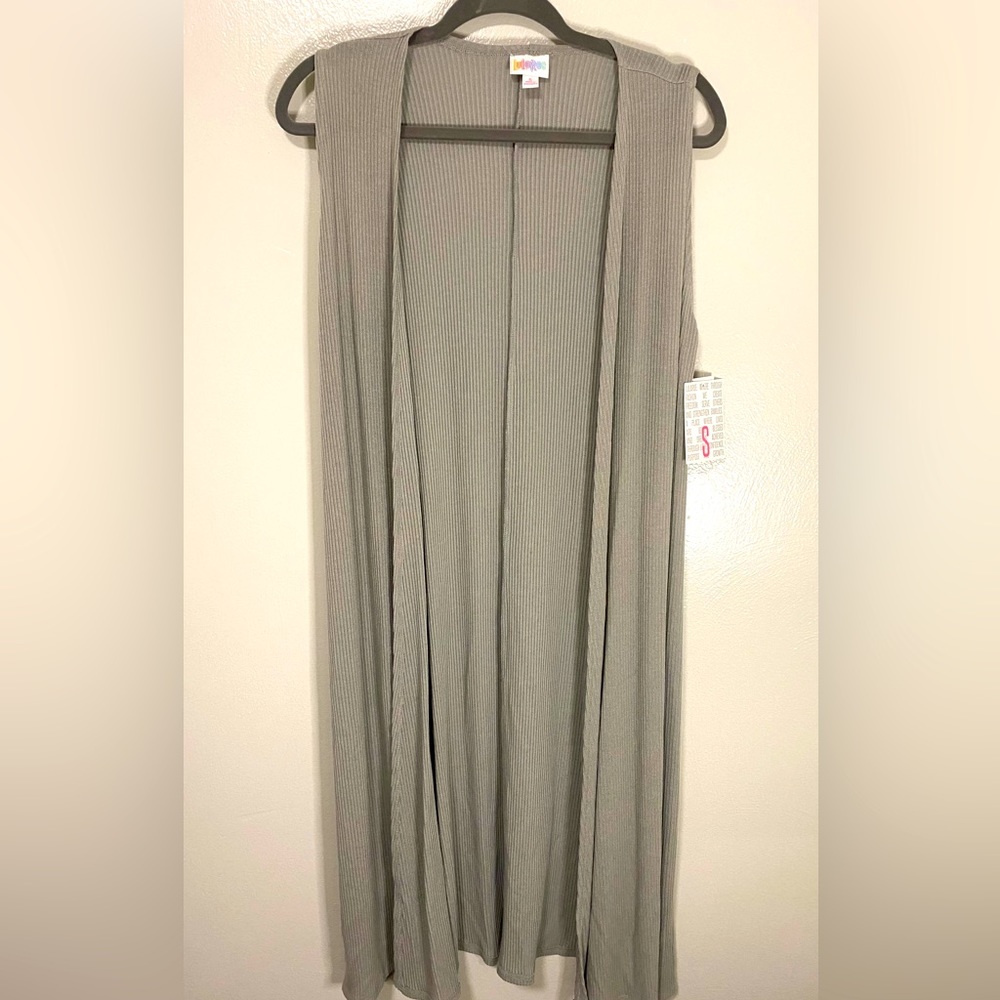 LuLaRoe Gray Ribbed Joy Sleeveless Duster